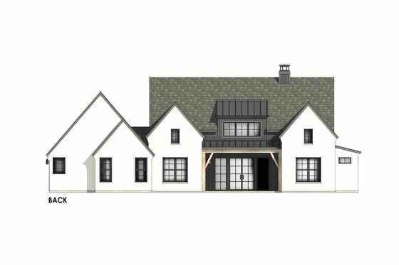 Exterior - Rear Elevation 1 for European House Plan #1096-84 - 4 bed, 3.5 bath