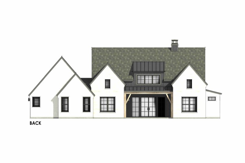 Home Plan - Exterior - Rear Elevation 1 for European House Plan #1096-84 - 4 bed, 3.5 bath
