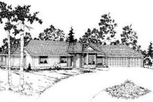 Ranch Exterior - Front Elevation Plan #124-158