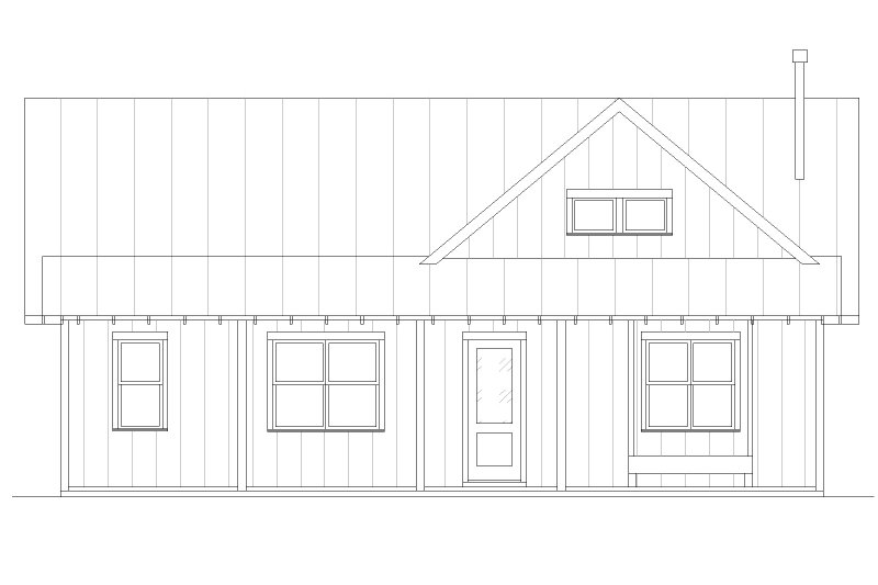 Home Plan - Exterior - Front Elevation 4 for Farmhouse House Plan #1105-16 - 2 bed, 2 bath