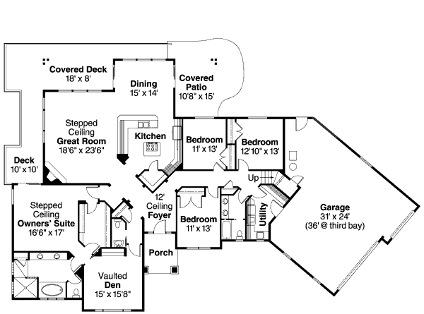 Dream House Plan - Country Floor Plan - Main Floor Plan #124-670