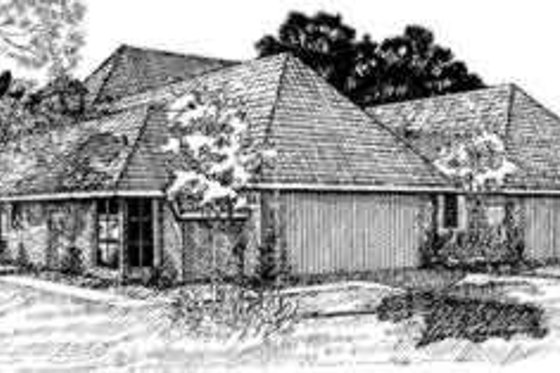 Exterior - Front Elevation for European House Plan #310-104 - 2 bed, 2 bath