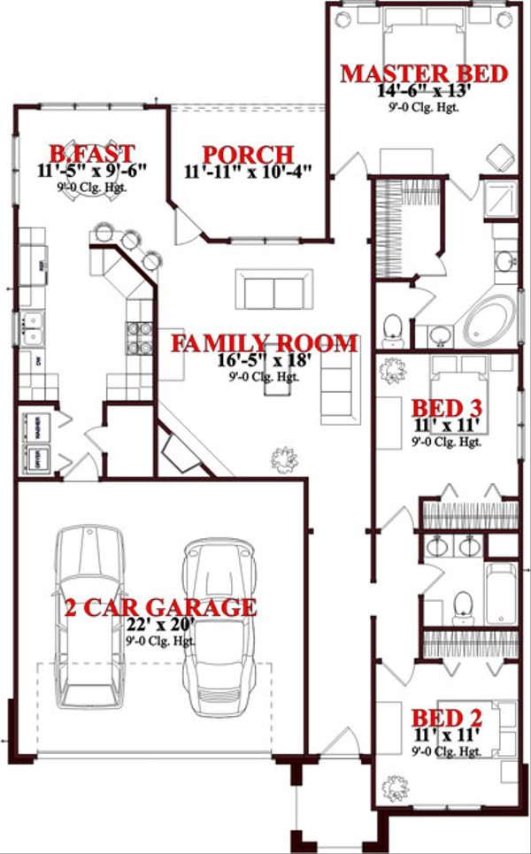 Traditional Floor Plan - Main Floor Plan #63-238