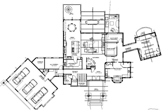Floor Plan - Main Floor for Modern House Plan #921-33 - 4 bed, 3.5 bath