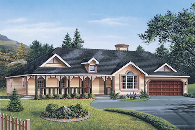 House Plan Design - Traditional Exterior - Front Elevation Plan #57-454