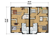 Contemporary Style House Plan - 5 Beds 2 Baths 2666 Sq/Ft Plan #25-4520 