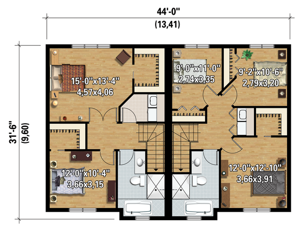 Contemporary Floor Plan - Upper Floor Plan #25-4520