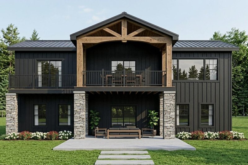 Architectural House Design - Exterior - Rear Elevation for Modern House Plan #1064-472 - 1 bed, 1.5 bath