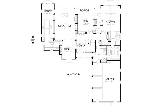 Floor Plan - Main Floor for European House Plan #48-614 - 4 bed, 4 bath