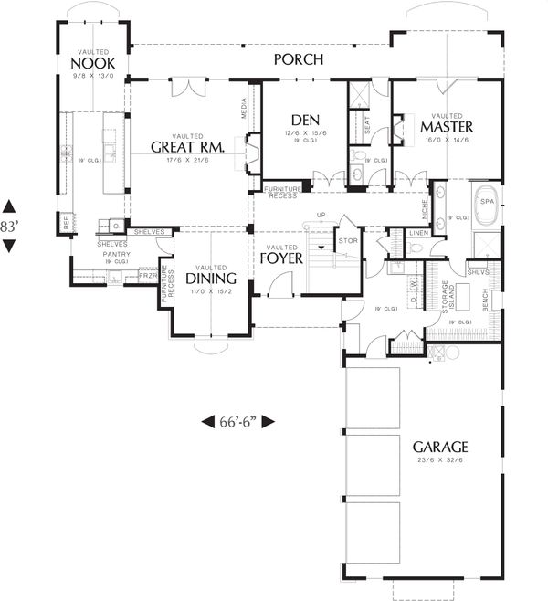 Home Plan - European Floor Plan - Main Floor Plan #48-614