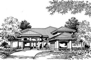 Exterior - Other Elevation for Mediterranean House Plan #417-343 - 4 bed, 3 bath