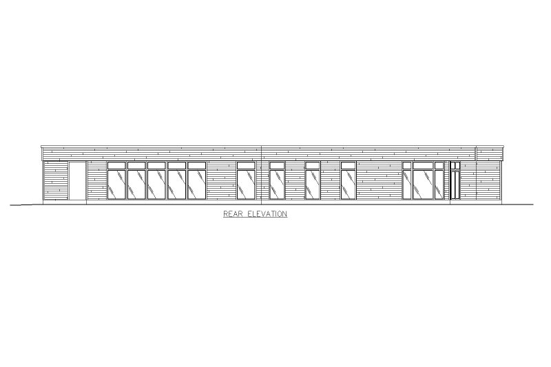 Home Plan - Exterior - Rear Elevation for Modern House Plan #117-913 - 3 bed, 1.5 bath