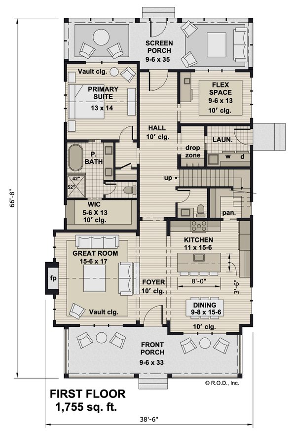House Blueprint - Farmhouse Floor Plan - Main Floor Plan #51-1276