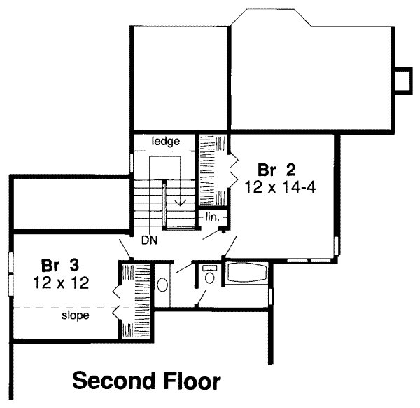 Traditional Floor Plan - Upper Floor Plan #312-234