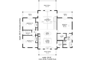 Floor Plan - Main Floor for Barndominium House Plan #932-1134 - 4 bed, 3 bath