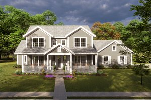 Cottage Exterior - Front Elevation Plan #513-2192