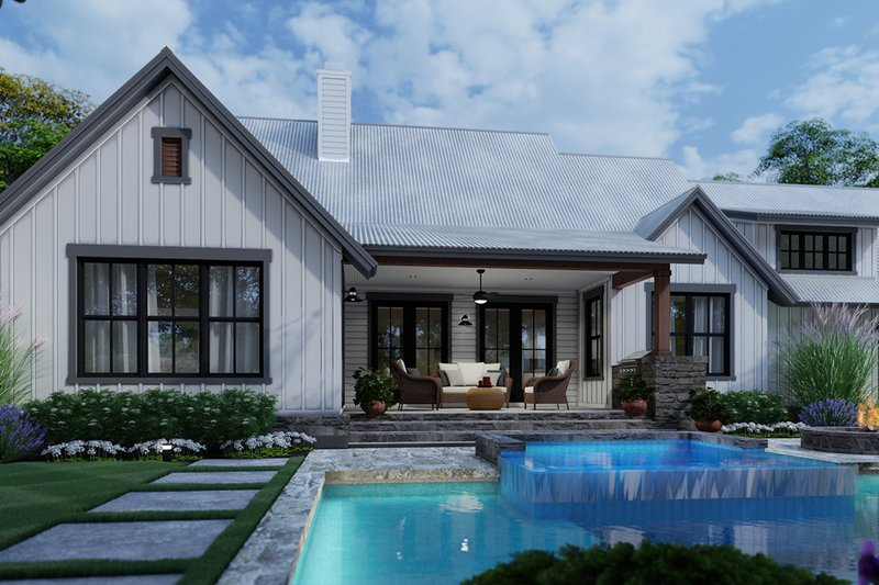 House Design - Exterior - Rear Elevation 2 for Cottage House Plan #120-269 - 3 bed, 2.5 bath