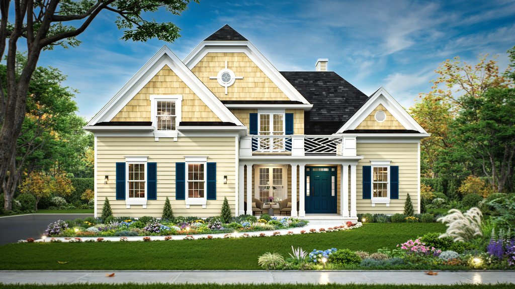Exterior - Front Elevation 2 for Colonial House Plan #119-258 - 3 bed, 2.5 bath