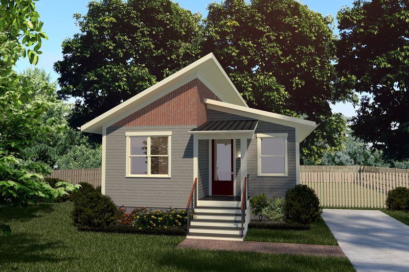 Modern Style House Plan - 3 Beds 2 Baths 1080 Sq/Ft Plan #79-330 Exterior