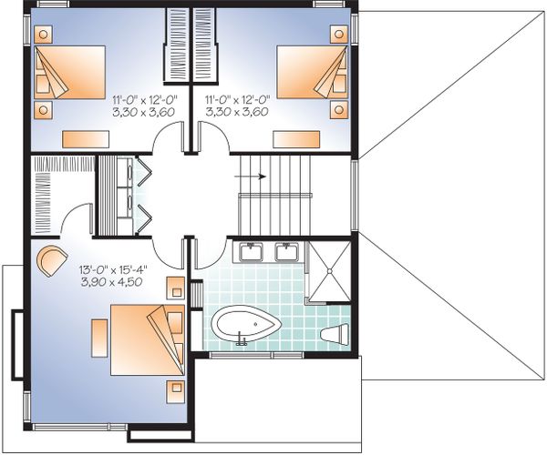 Dream House Plan - Upper Level - 1850 square foot modern home