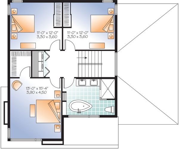 Home Plan - Upper Level - 1850 square foot modern home