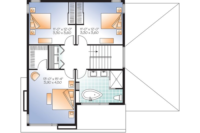 Home Plan - Upper Level - 1850 square foot modern home