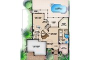 Mediterranean Style House Plan - 4 Beds 4.5 Baths 4218 Sq/Ft Plan #27-425 