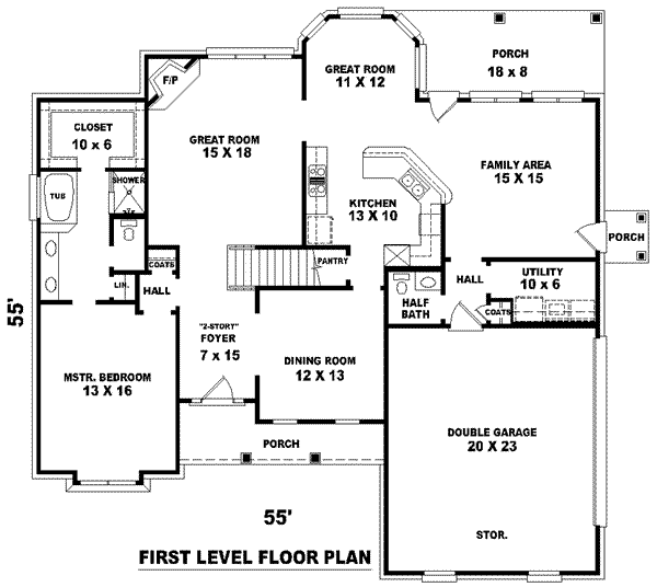 Traditional Floor Plan - Main Floor Plan #81-887