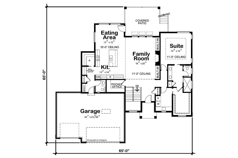 Home Plan - Floor Plan - Main Floor for Modern House Plan #20-2498 - 3 bed, 2.5 bath