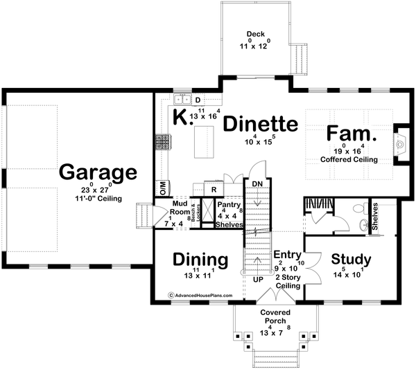 Home Plan - Floor Plan - Main Floor for Colonial House Plan #455-793 - 3 bed, 2.5 bath