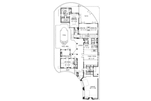 Floor Plan - Main Floor for Mediterranean House Plan #76-113 - 3 bed, 3.5 bath