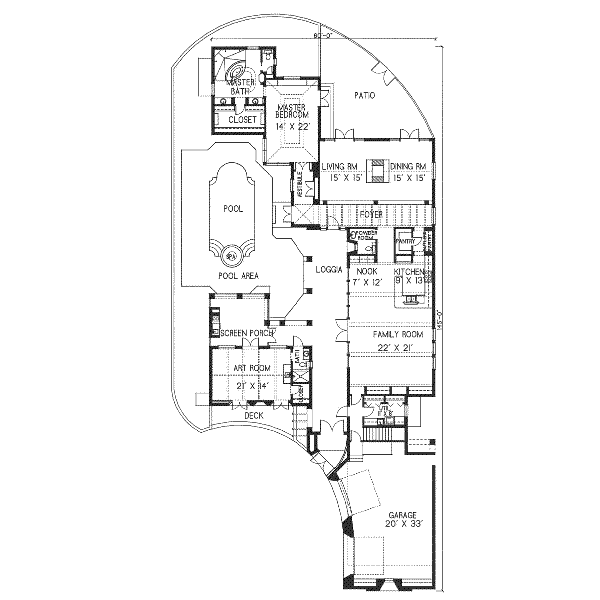 Mediterranean Floor Plan - Main Floor Plan #76-113