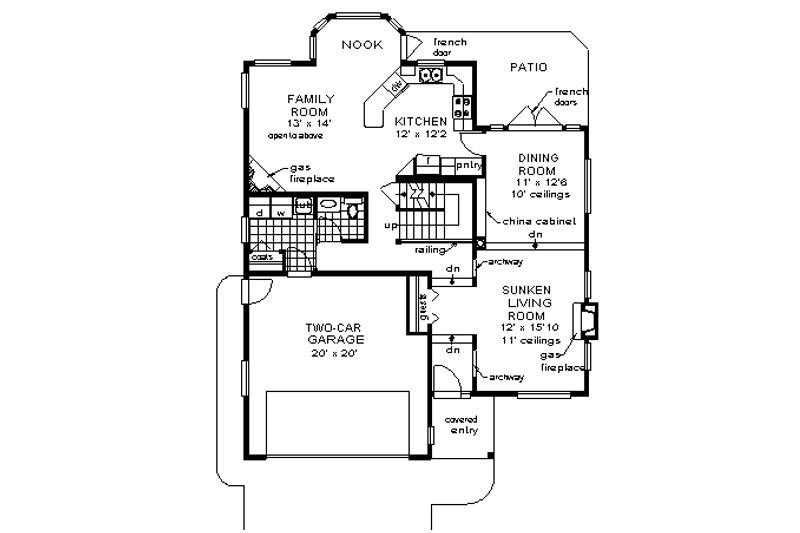 House Plan Design - Floor Plan - Main Floor for European House Plan #18-267 - 3 bed, 2.5 bath