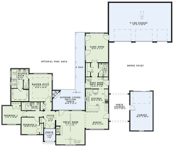 House Plan Design - European Floor Plan - Main Floor Plan #17-2552