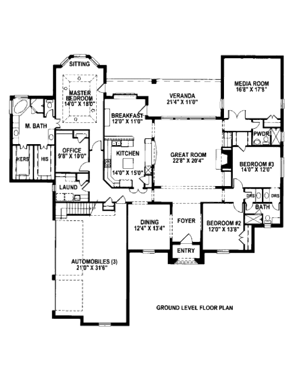 European Floor Plan - Main Floor Plan #141-344