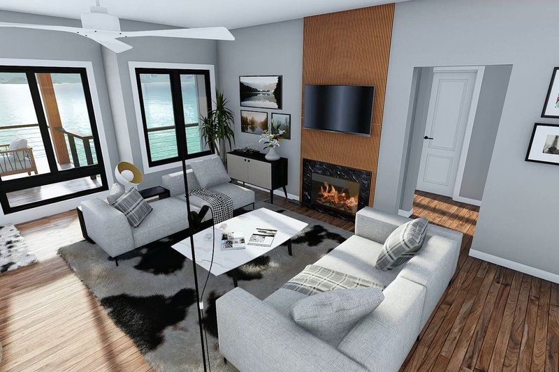 Architectural House Design - Interior - Family Room 1 for Contemporary House Plan #932-1358 - 4 bed, 3 bath