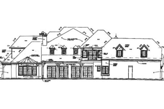 Exterior - Rear Elevation for European House Plan #141-246 - 5 bed, 5.5 bath