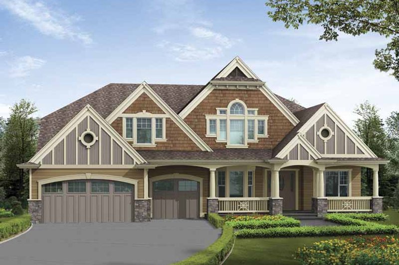 Home Plan - Exterior - Front Elevation 3 for Craftsman House Plan #132-502 - 5 bed, 4 bath