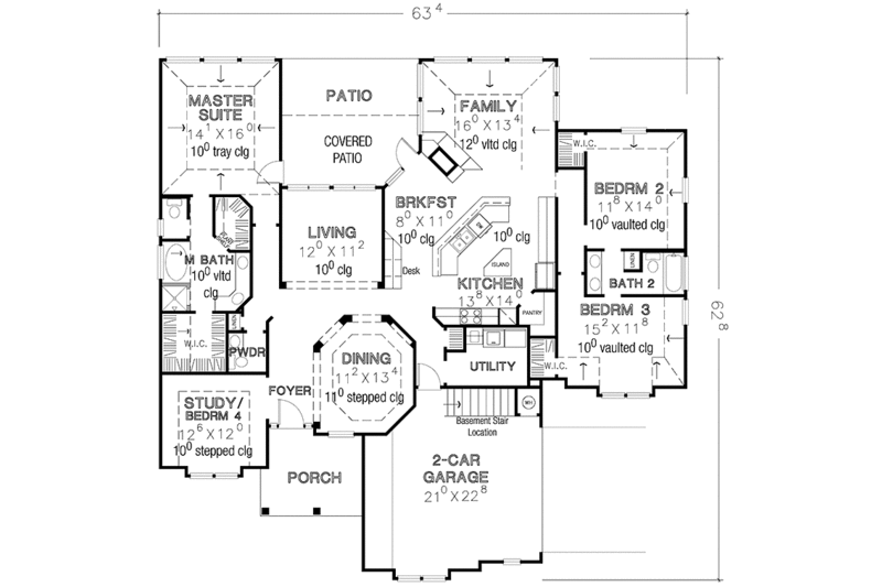 Home Plan - Floor Plan - Main Floor for Country House Plan #472-364 - 3 bed, 2.5 bath