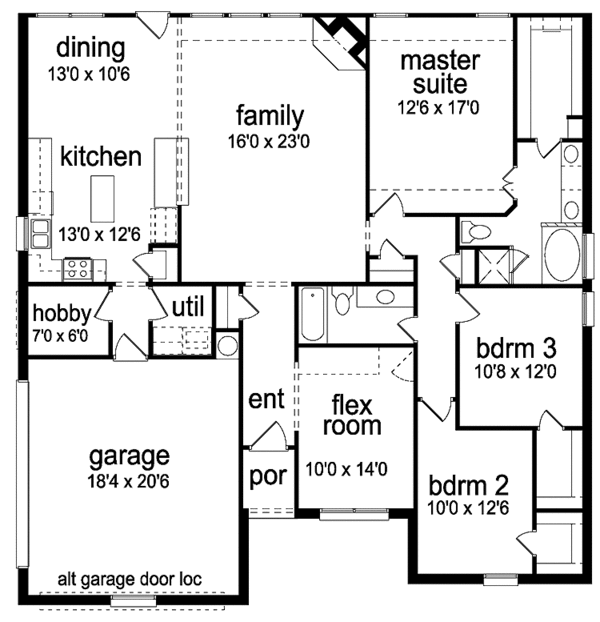 Home Plan - Traditional Floor Plan - Main Floor Plan #84-754