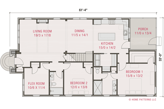 Floor Plan - Main Floor for Tudor House Plan #461-83 - 4 bed, 3 bath