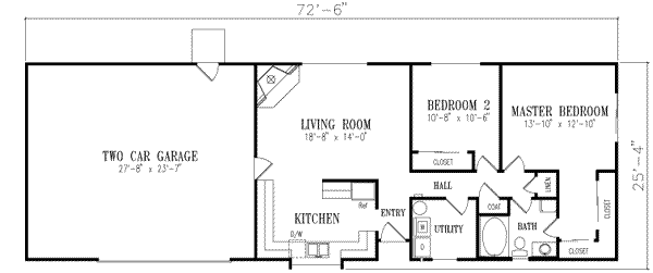 Ranch Floor Plan - Main Floor Plan #1-156