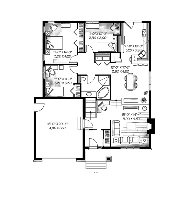 Home Plan - Craftsman Floor Plan - Main Floor Plan #23-2437