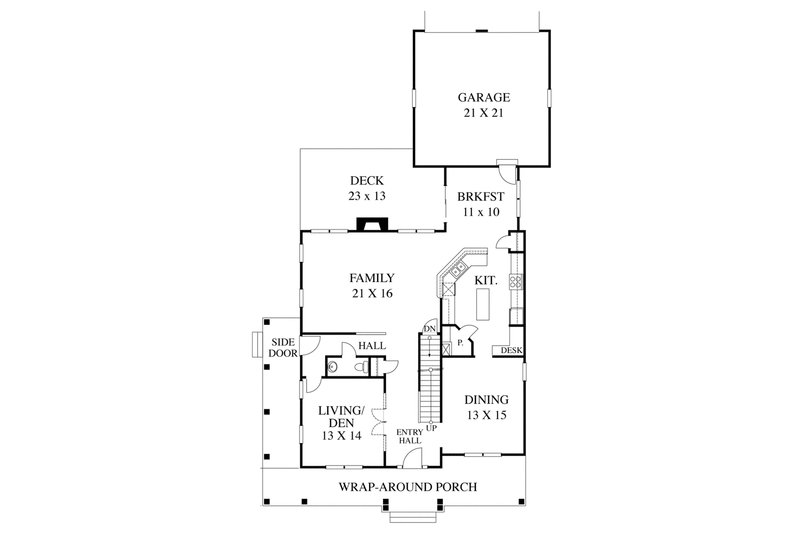 Home Plan - Floor Plan - Main Floor for Traditional House Plan #1053-53 - 4 bed, 2.5 bath