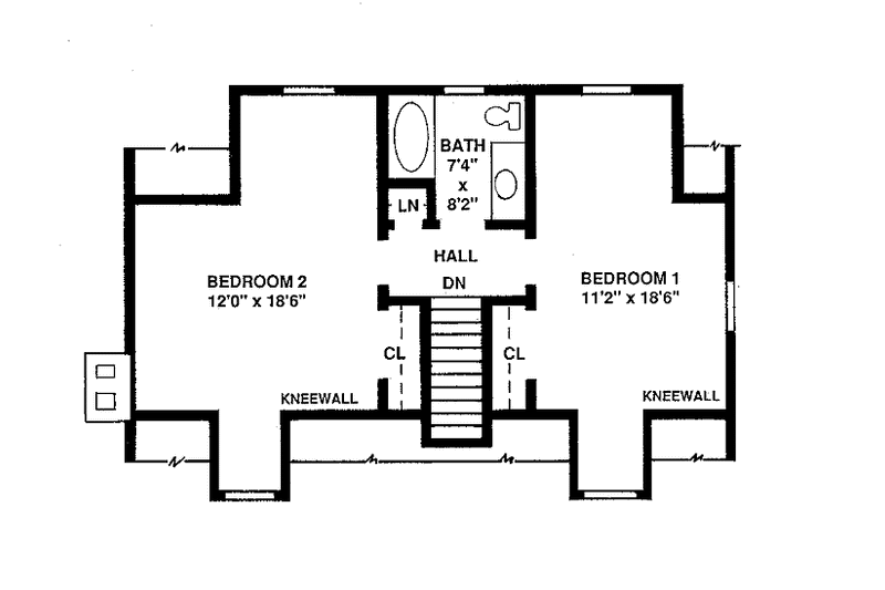 Home Plan - Floor Plan - Upper Floor for Colonial House Plan #1003-2 - 3 bed, 2.5 bath