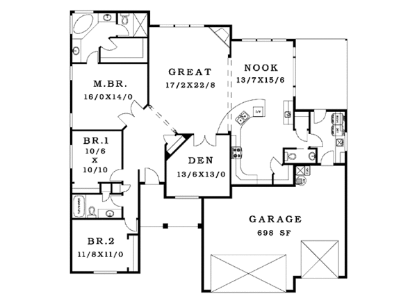 House Design - Craftsman Floor Plan - Main Floor Plan #943-17