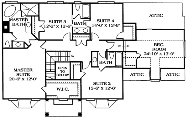 House Plan Design - Classical Floor Plan - Upper Floor Plan #453-218