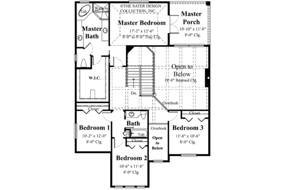 Floor Plan - Upper Floor for Prairie House Plan #930-93 - 4 bed, 2.5 bath