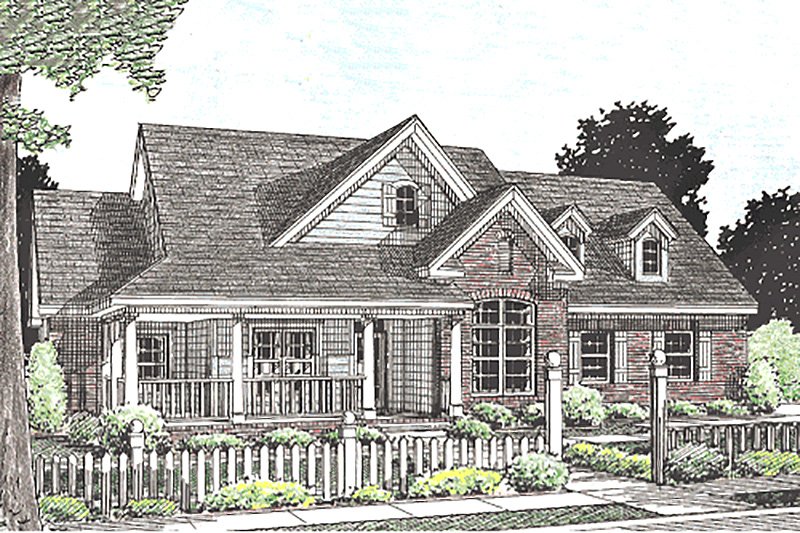 Home Plan - Country Exterior - Front Elevation Plan #20-2037