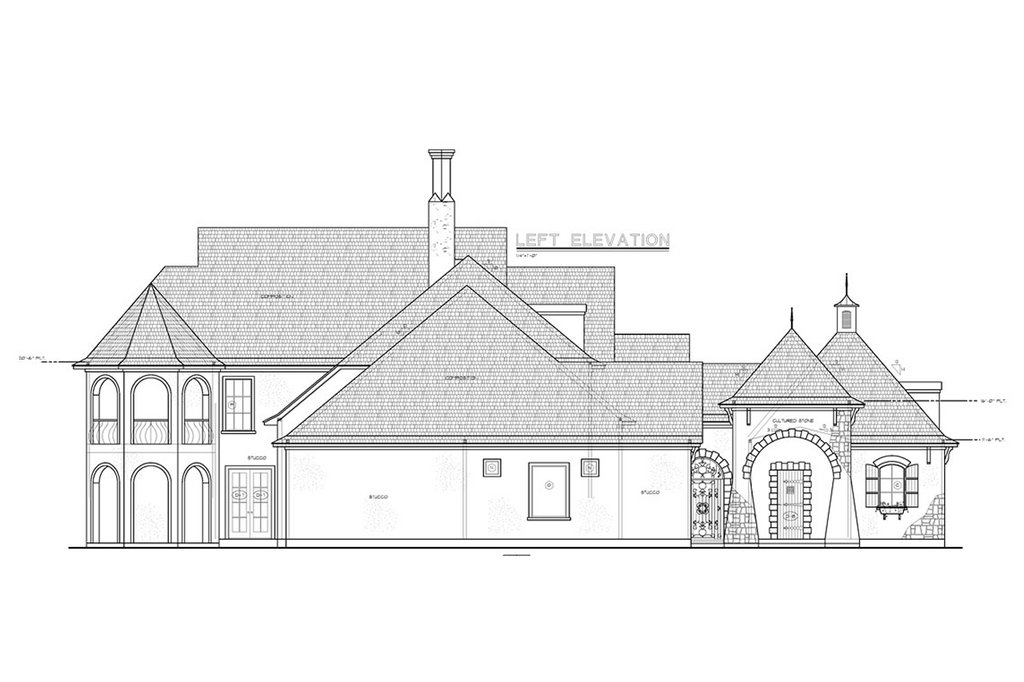 Exterior - Other Elevation 1 for European House Plan #20-2175 - 4 bed, 5 bath